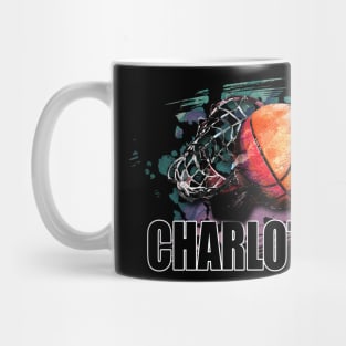 Retro Pattern Charlotte Basketball Classic Style Mug